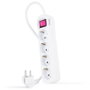 Nanocable Regleta de 4 Tomas con Interruptor, 1.4 m, Blanca
